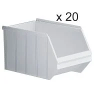 Bacs à bec empilables - Longueur 350 mm - 14 L - Lot de 20