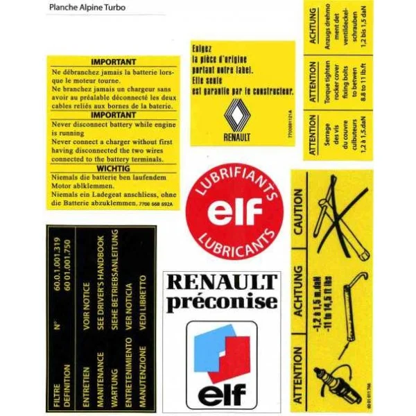Autocollant pour Renault 5 Alpine et Renault 5 Alpine Turbo