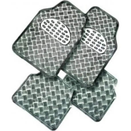 Tapis de solauto aspect aluminium Metalic