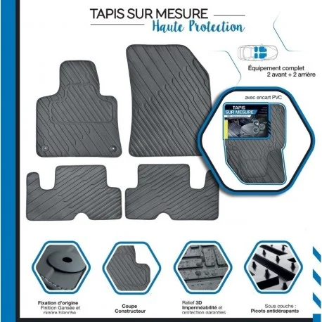 Tapis de sol auto PVC sur mesure pour Peugeot 207